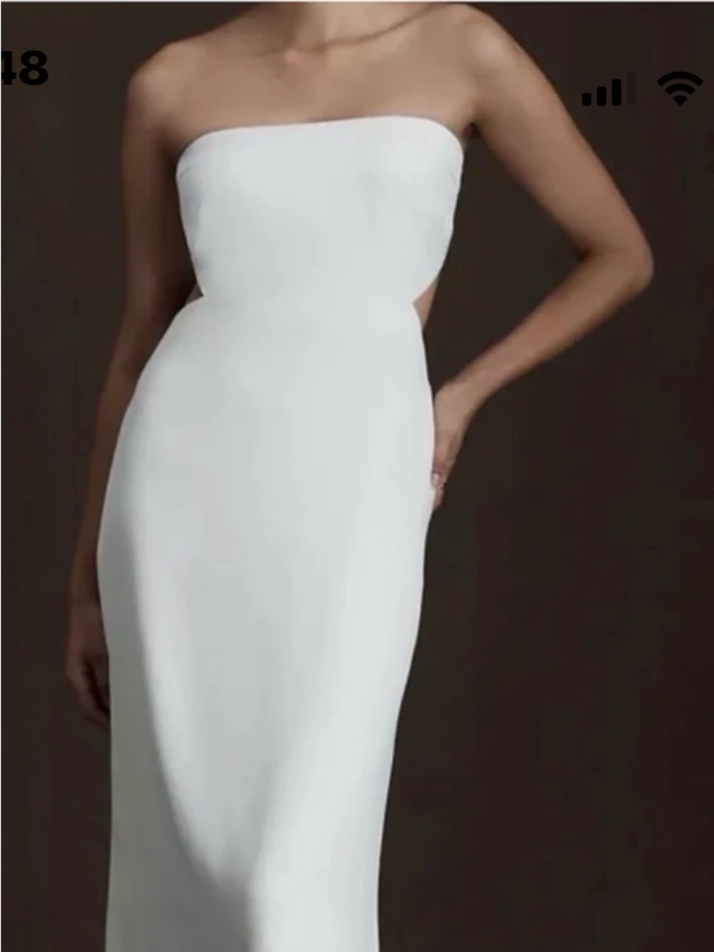 Sachin & Babi Strapless White Column Midi Dress